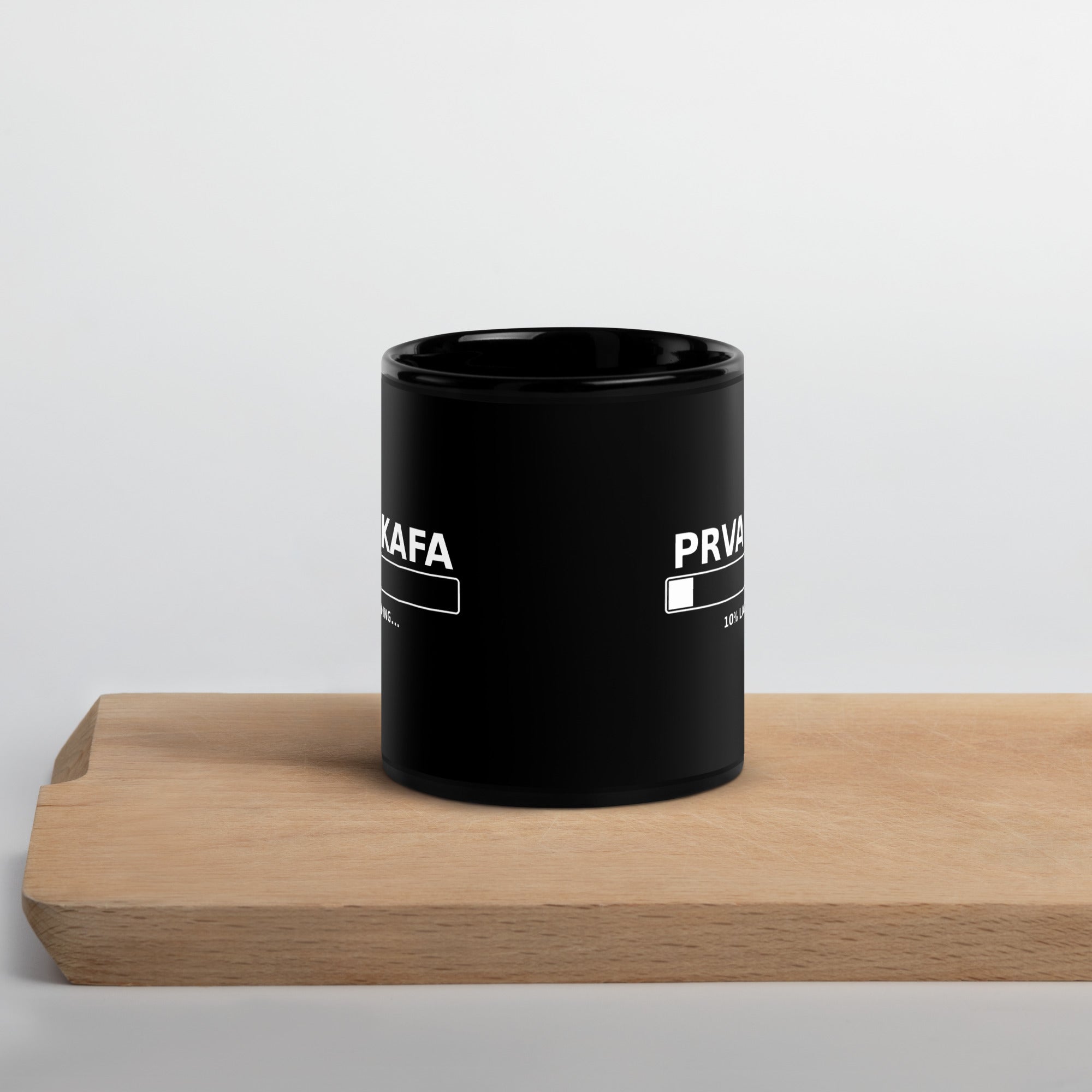PRVA KAFA - 10% Loading Black Glossy Mug