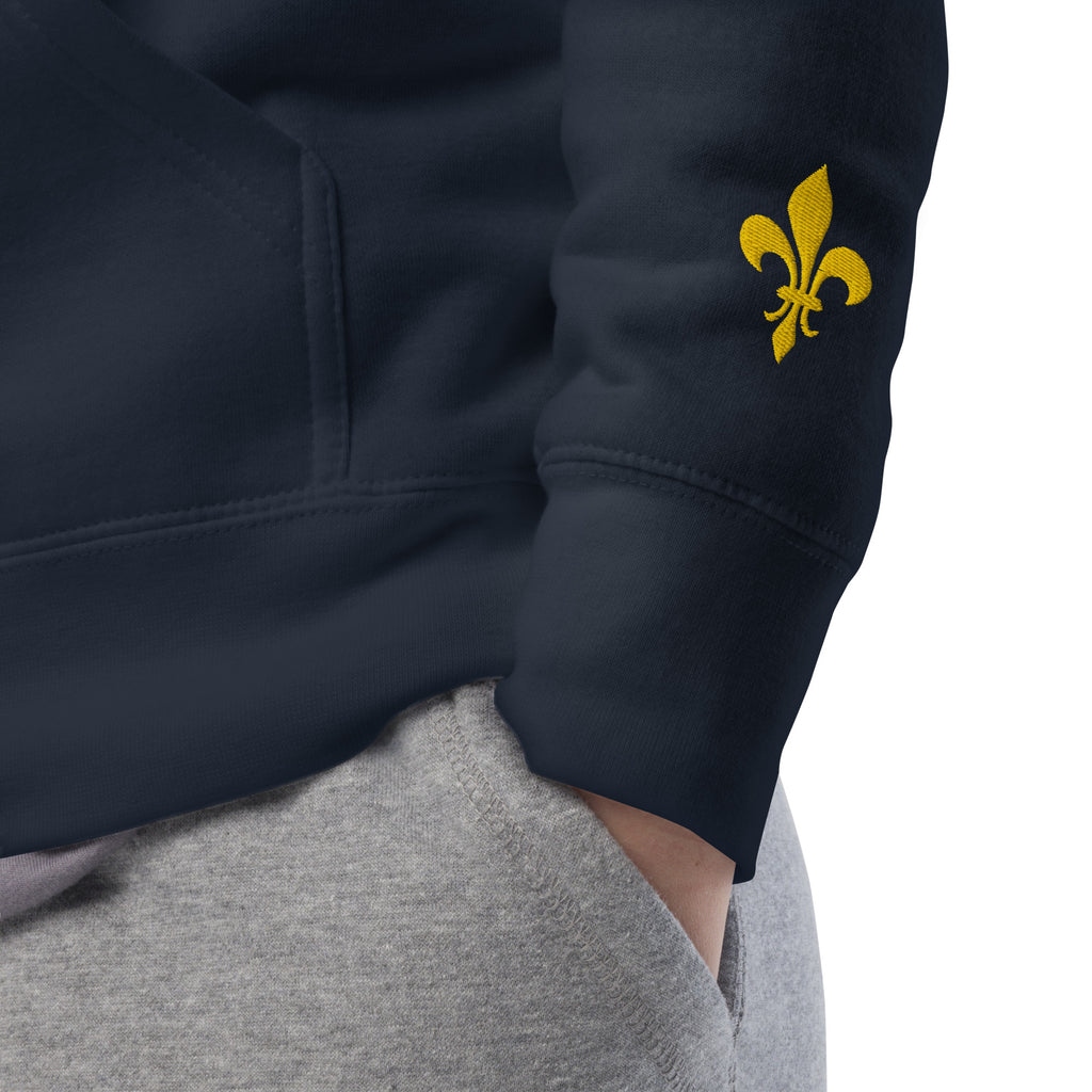 BOSNA Premium Embroidered Hoodie (Navy/Gold)