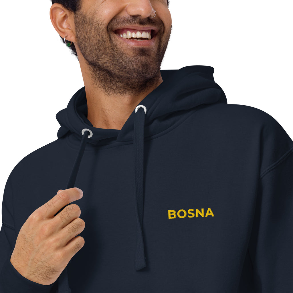 BOSNA Premium Embroidered Hoodie (Navy/Gold)