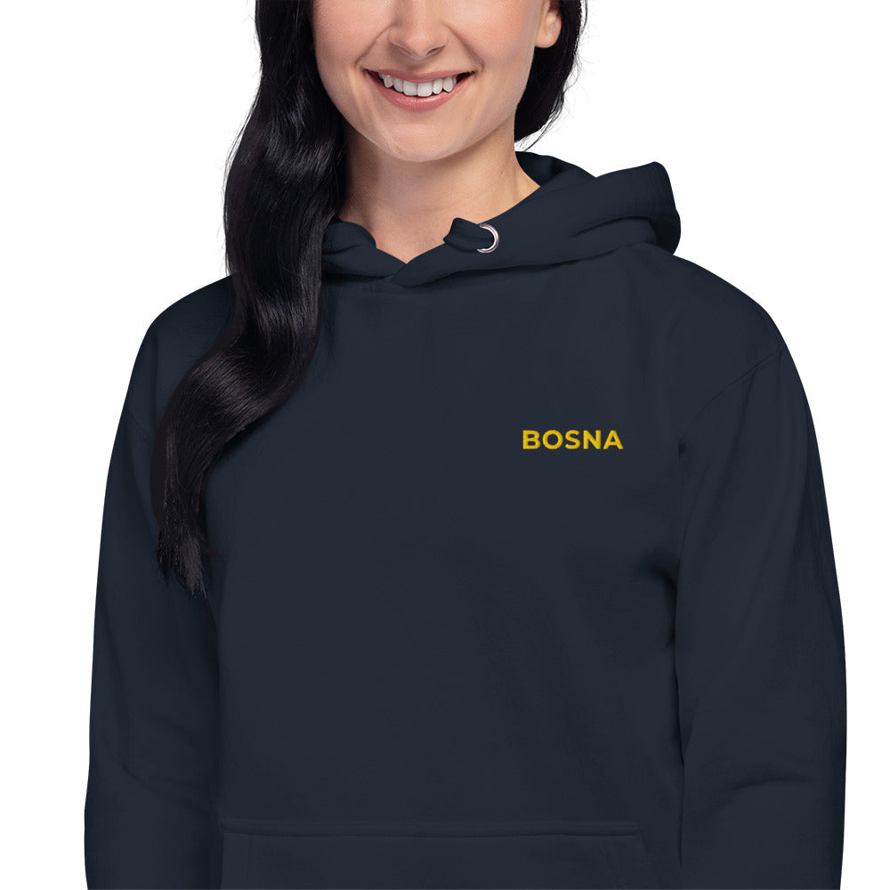 BOSNA Premium Embroidered Hoodie (Navy/Gold)