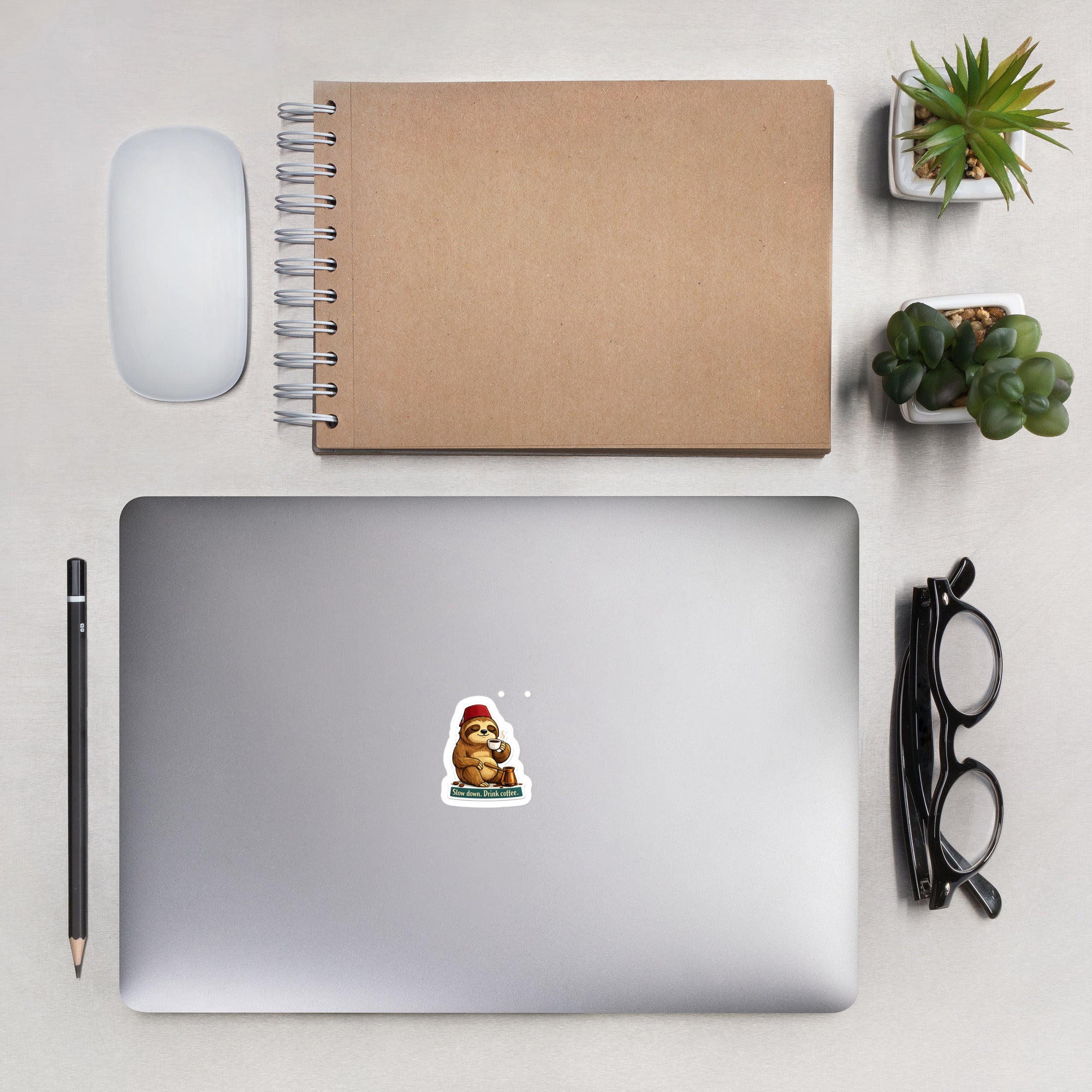 Slow Down. Drink Coffee. Sloth Sticker